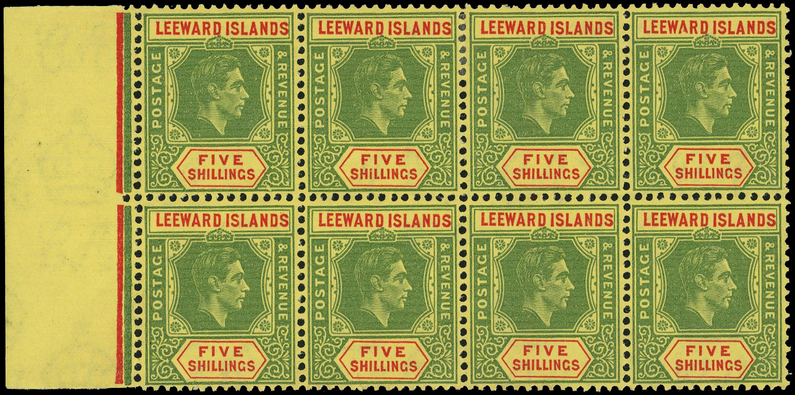 Leeward Islands SG 112b var block mint