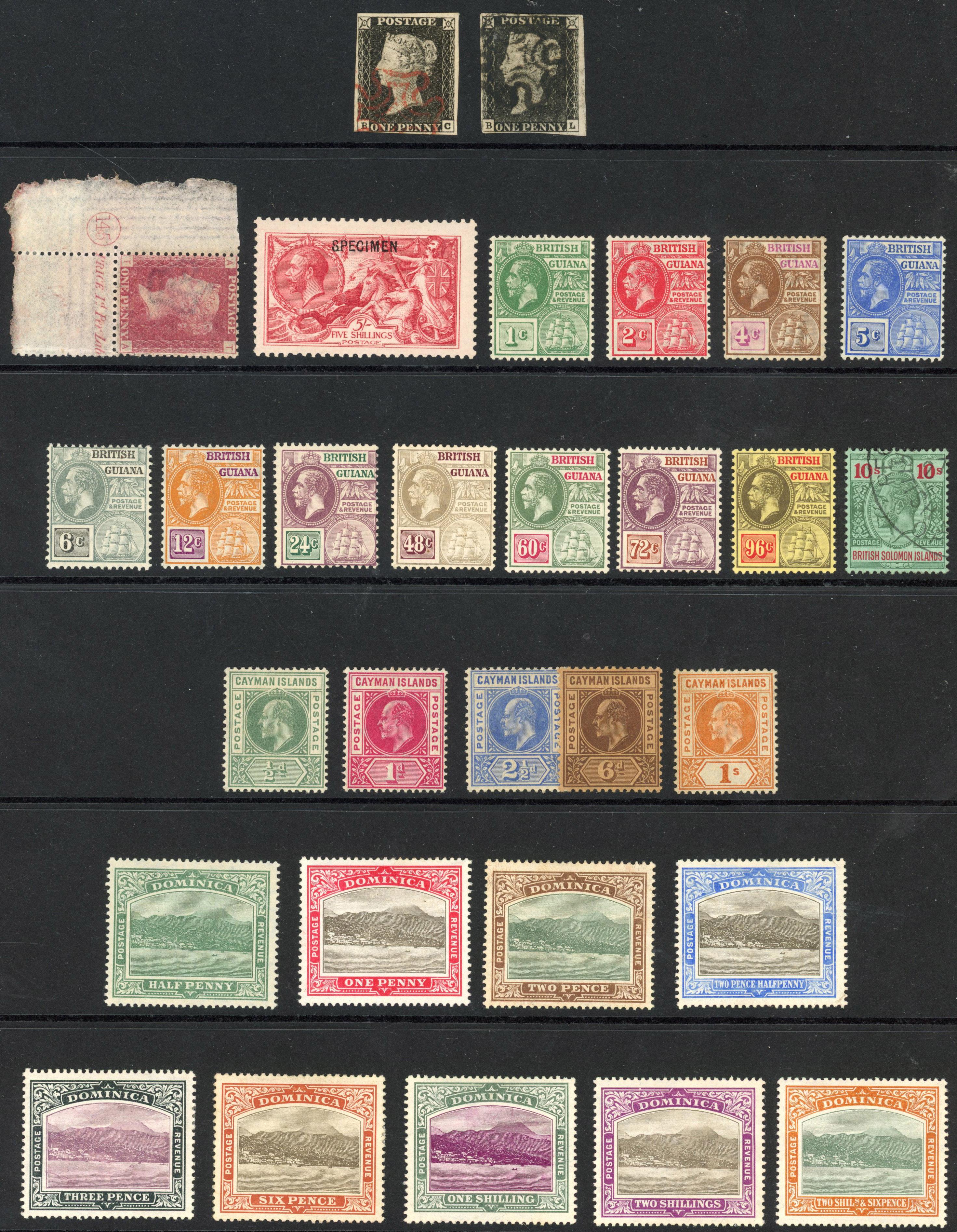 Mixed mint and used selection arranged on a Hagner sheet