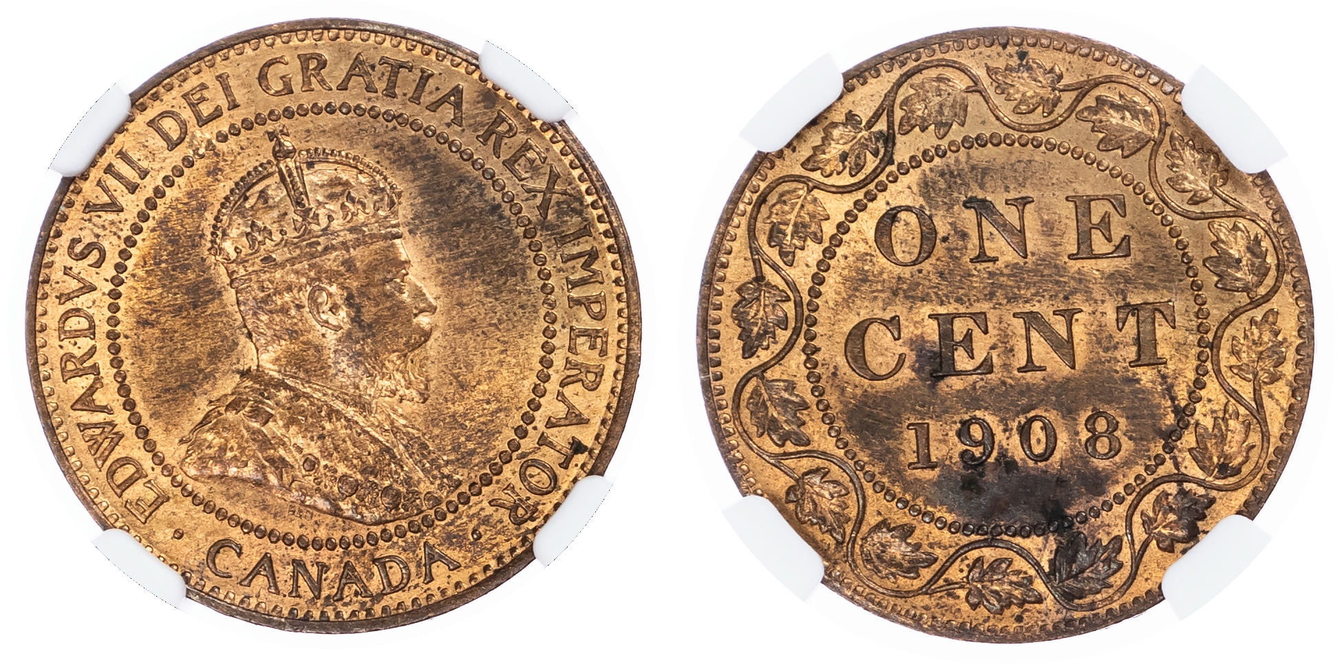 Canada, Britsh Colonial. Edward VII CU 1 Cent. 1908. 