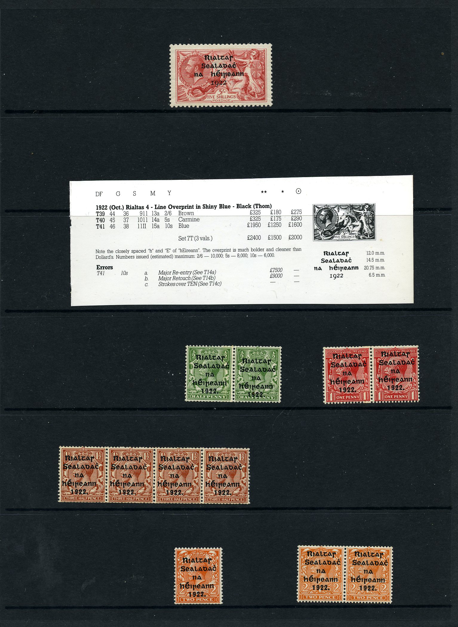 1922-23 mint collection of assorted values...