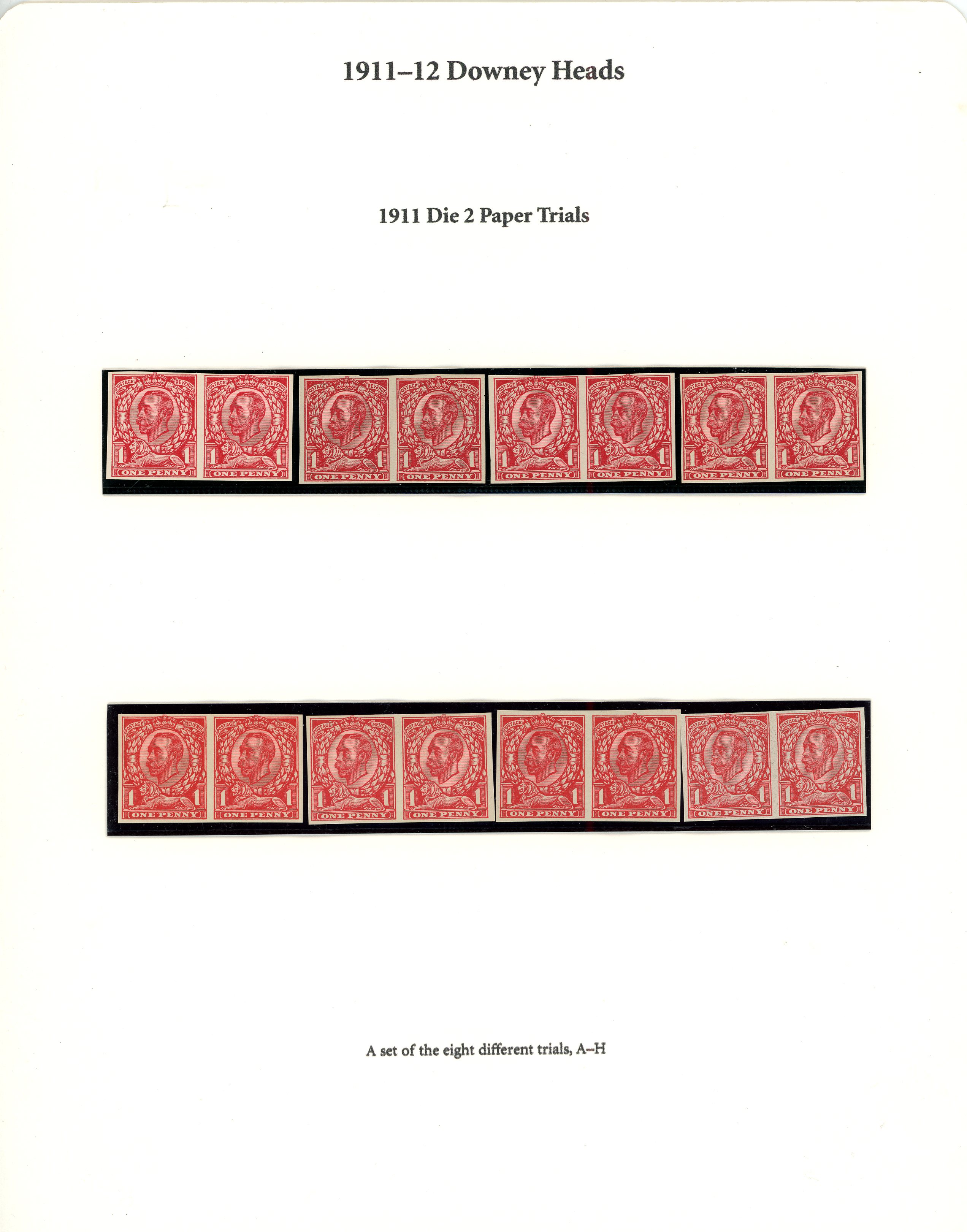 1911 imperforate die 2 paper trials