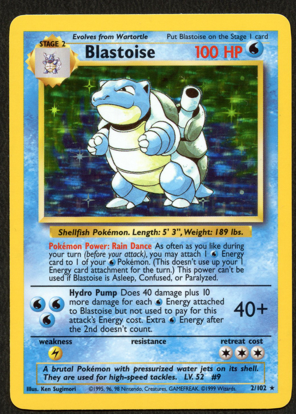 Blastoise Holo #2/102 - Base Set (Ungraded) - Light Play