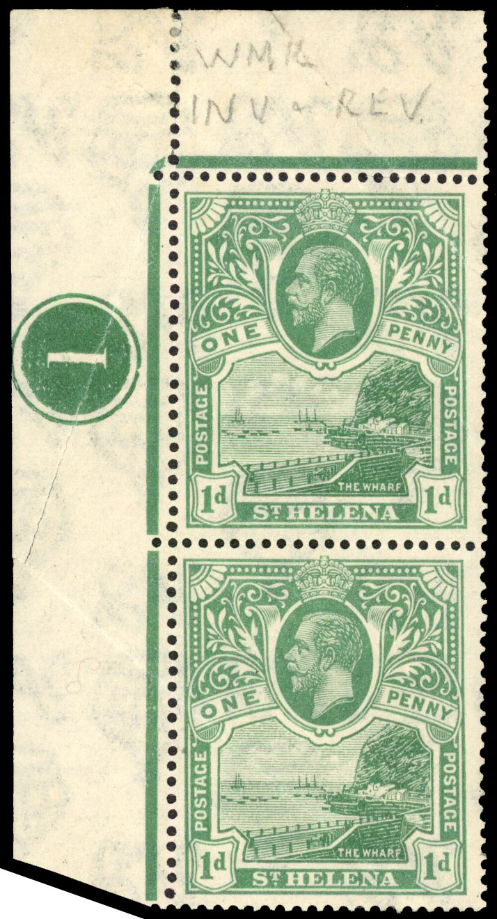 St Helena SG 89y pair mint
