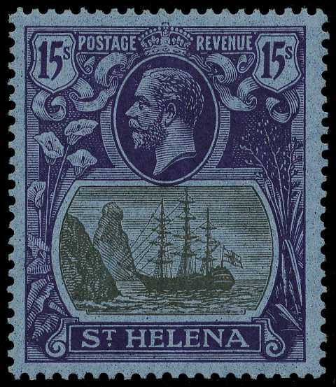 1922-37 15/- grey and purple/blue, brilliant...