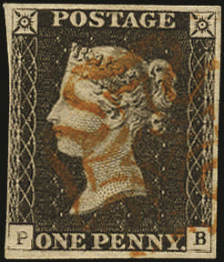 SG2 1840 1d Black Pl.2 (PB)