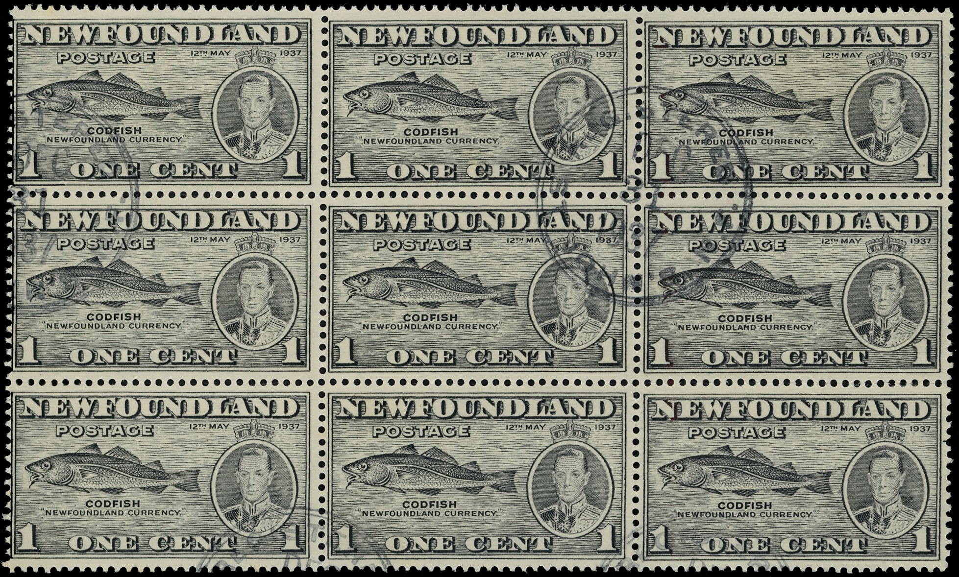 Newfoundland SG 257e, eb block used