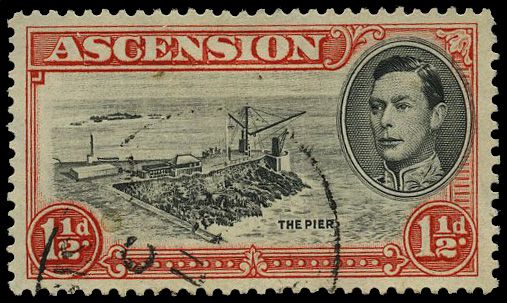 1938 1½d black and vermilion with R5/1...