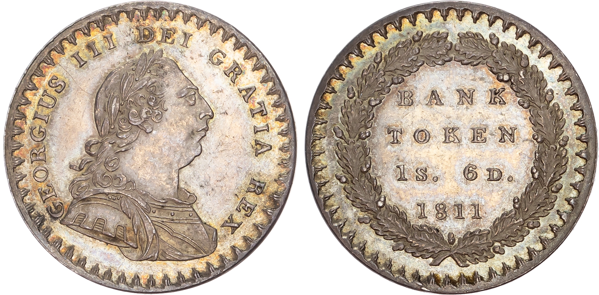George III (1760-1820), Bank of England Token, Eighteen Pence, 1811
