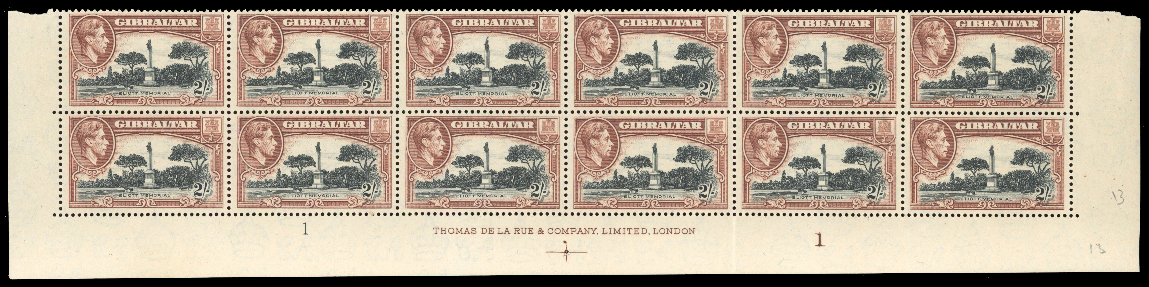 Gibraltar SG 128ba, bb block mint