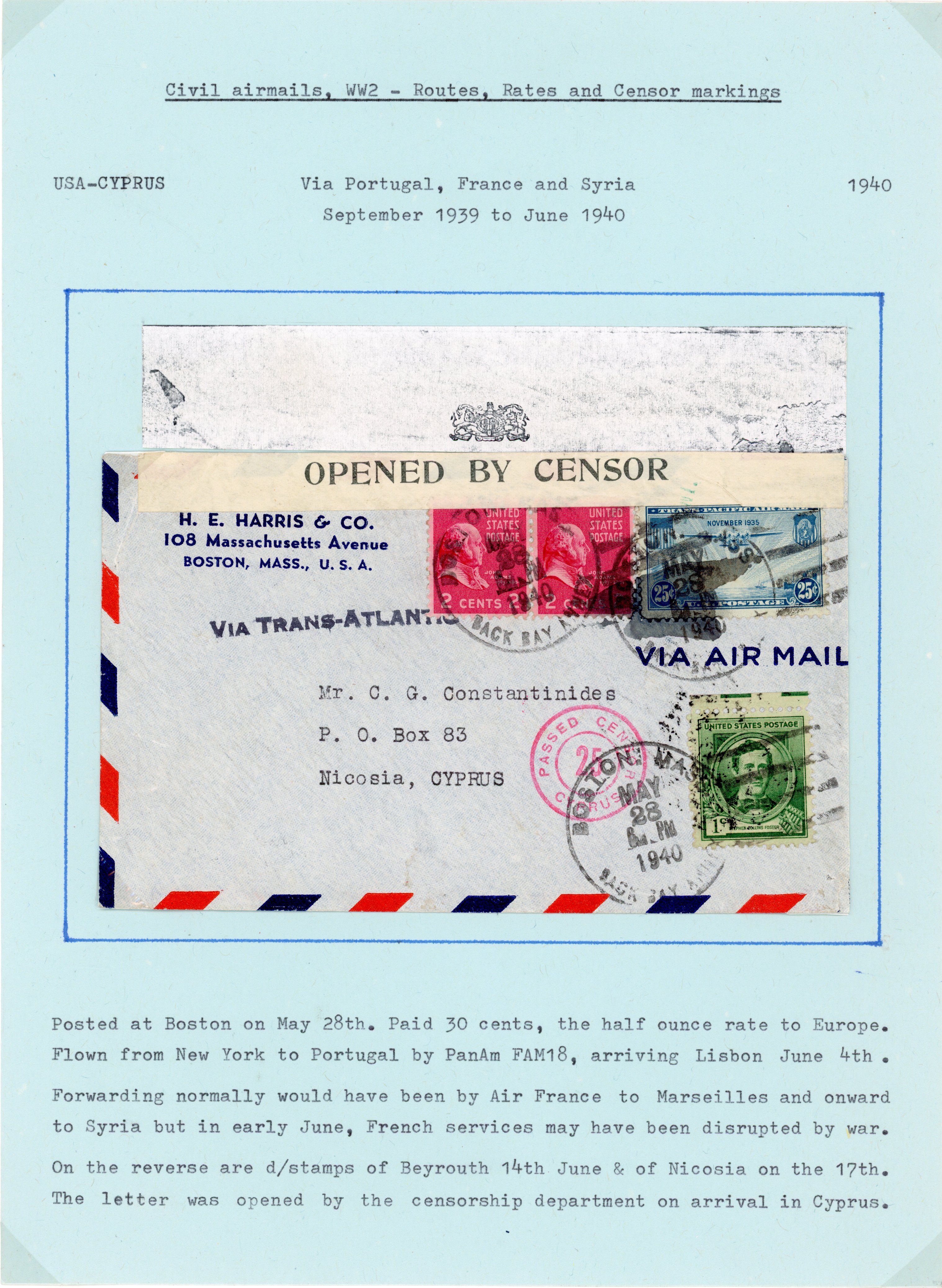 Cyprus 1940-5 censored covers
