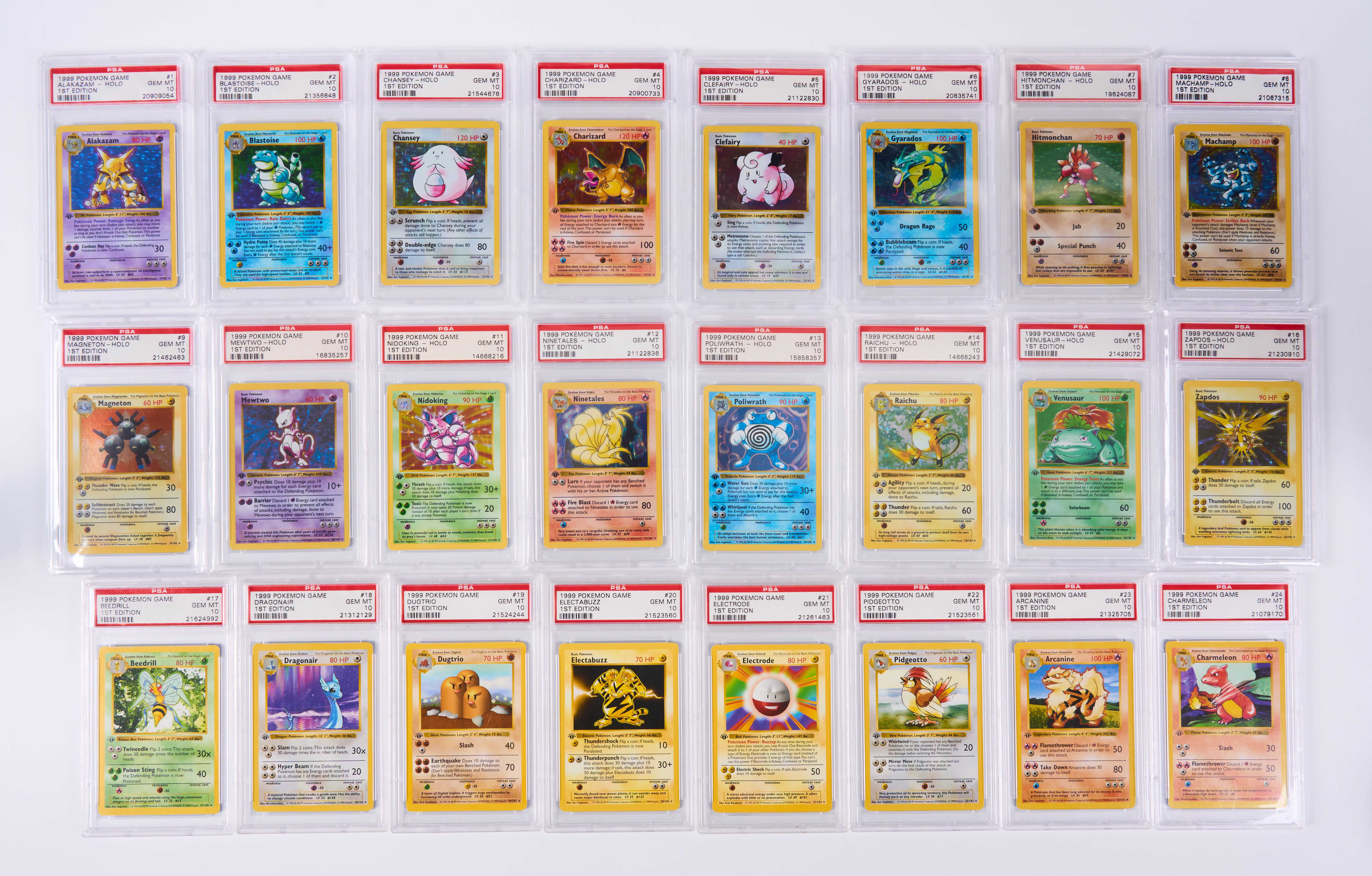 PSA 10 Complete 1st Edition Base Set - 1999 