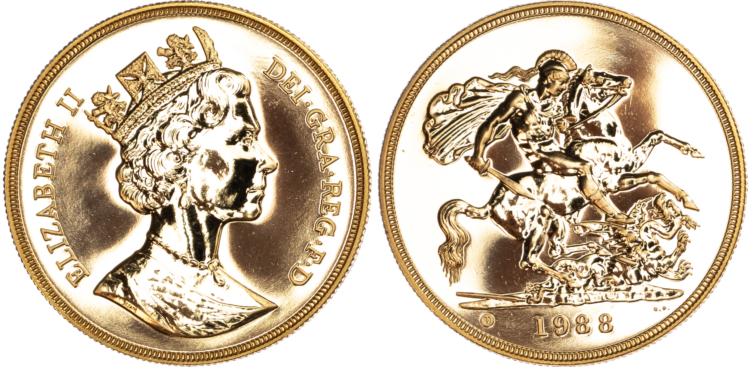 Elizabeth II (1952‑2022), Brilliant Uncirculated Five Pounds, 1988.
