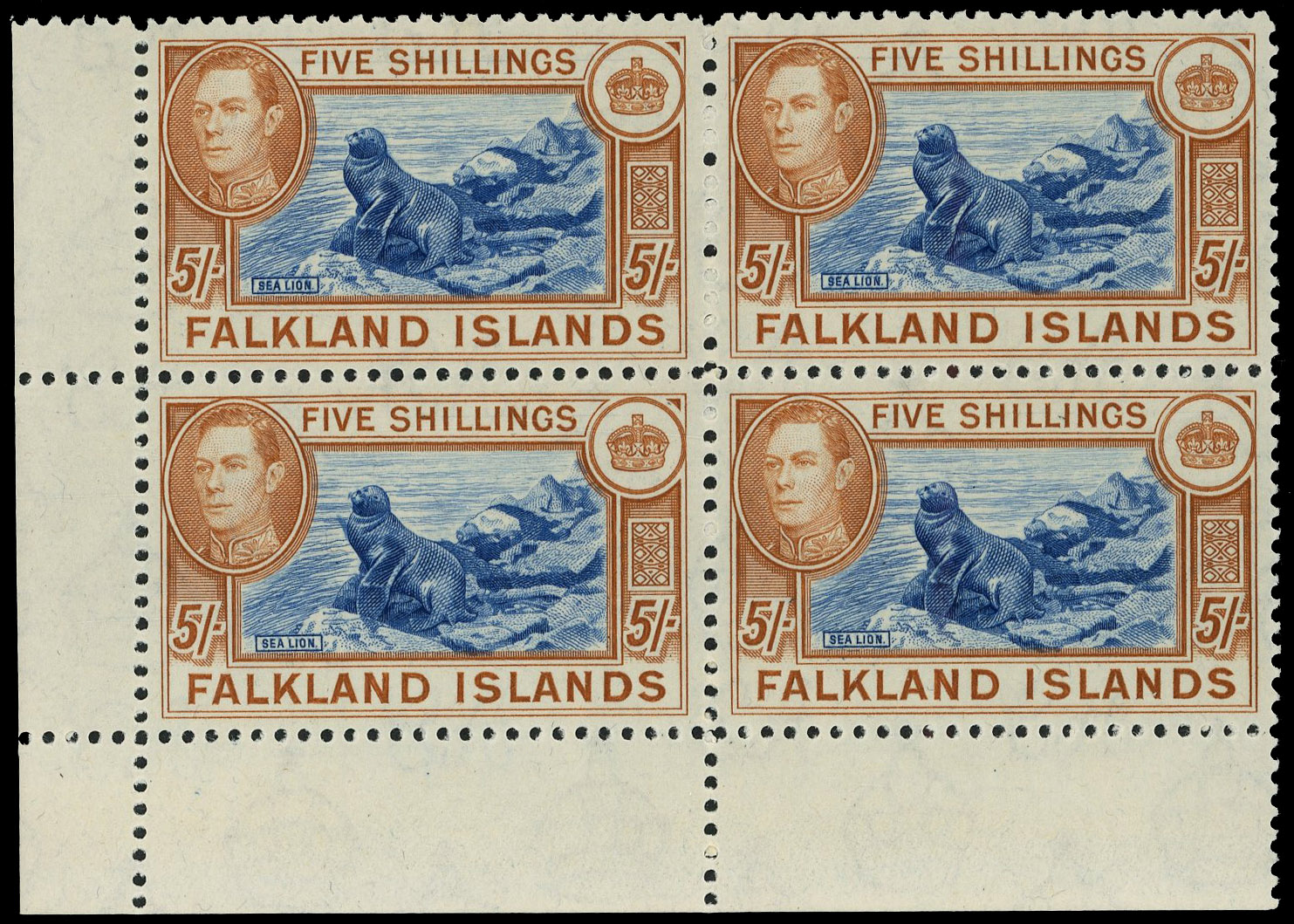 Falkland Islands SG 161 block mint
