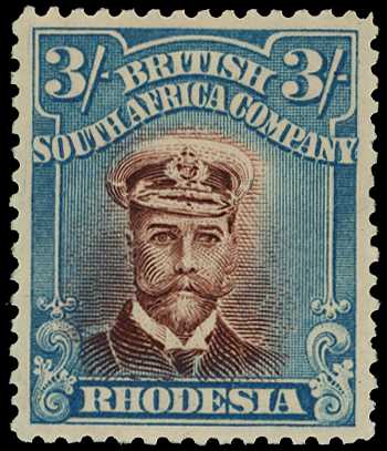 1917-20 3/- Head Die IIIA, perf 14. Part...