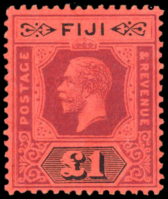 1912 £1 purple and black on red, Die 1, fine o.g. SG 137 