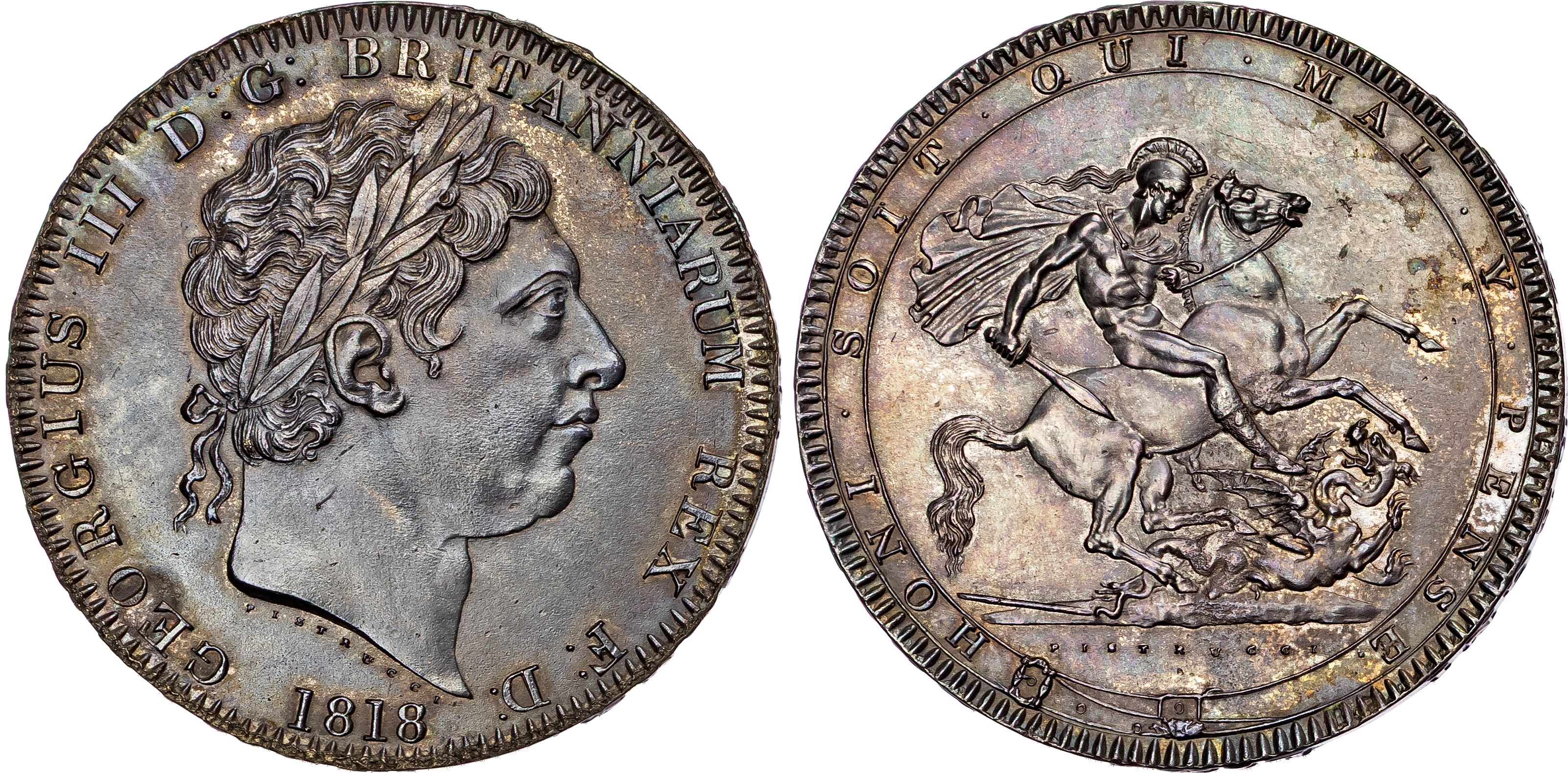 George III (1760‐1820), AR Crown, 1818 LIX, New Coinage.