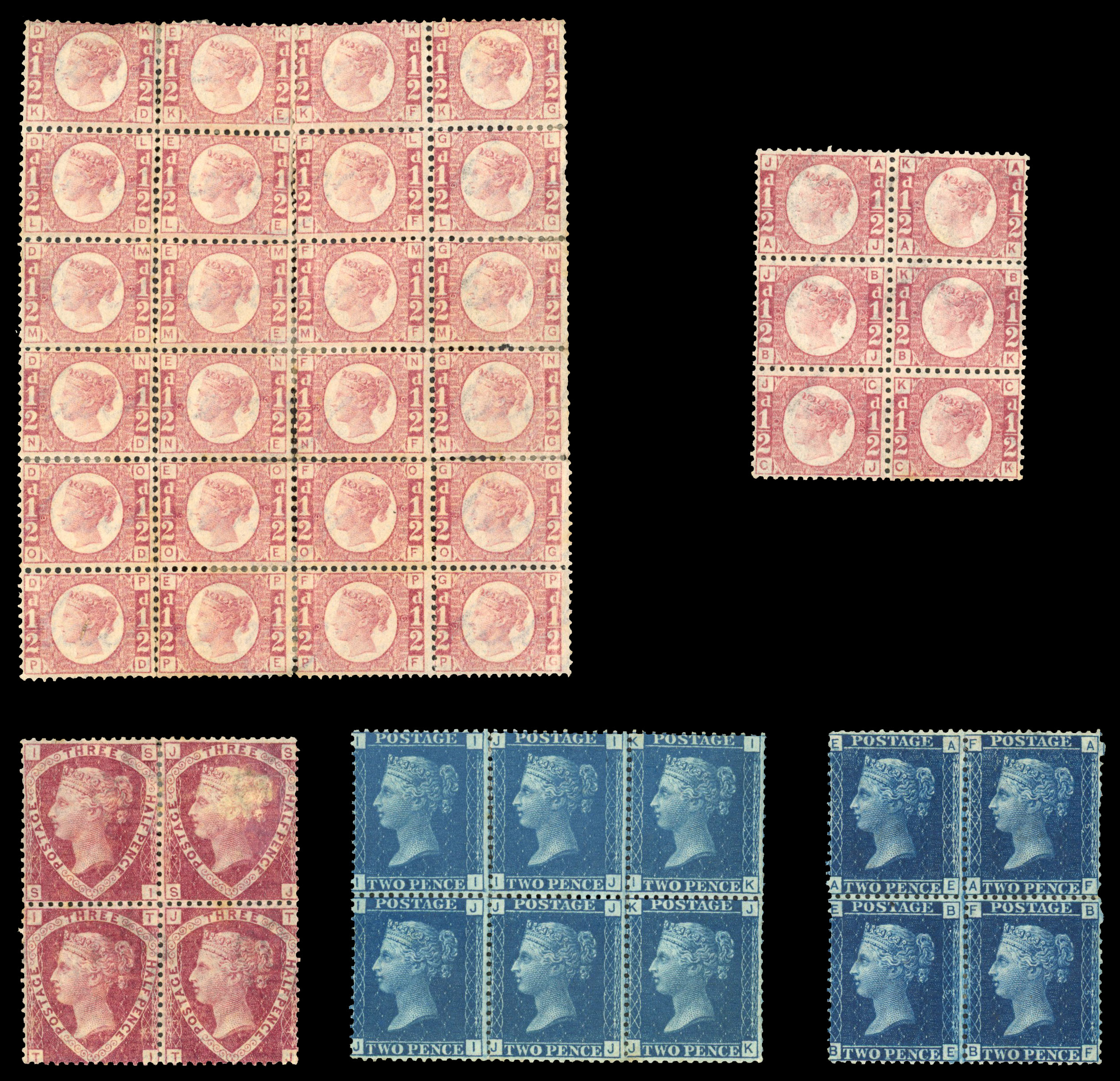 1858-79 mint selection of blocks