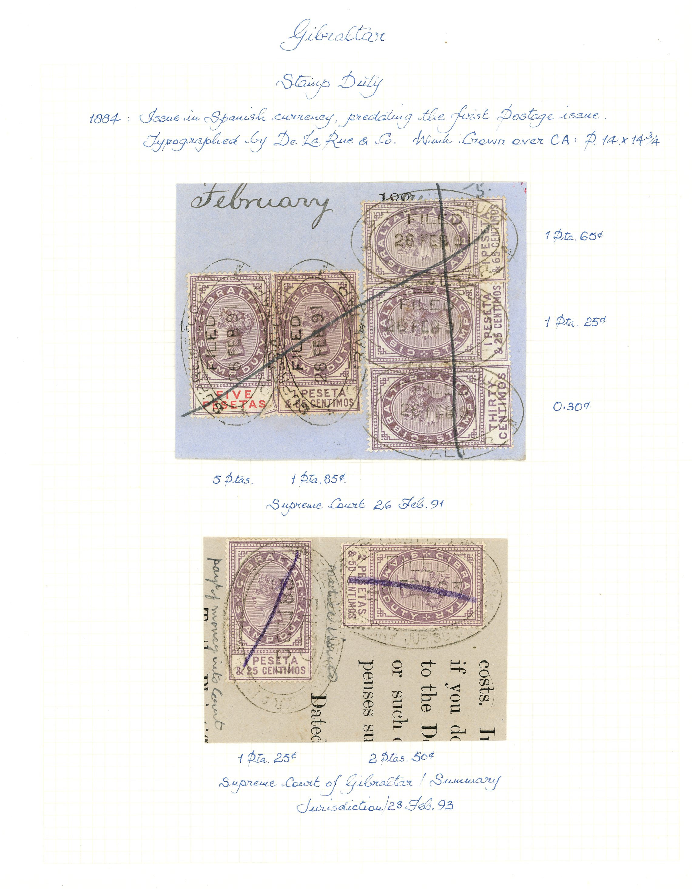 Stamp Duty: 1884-98 Queen Victoria De La...