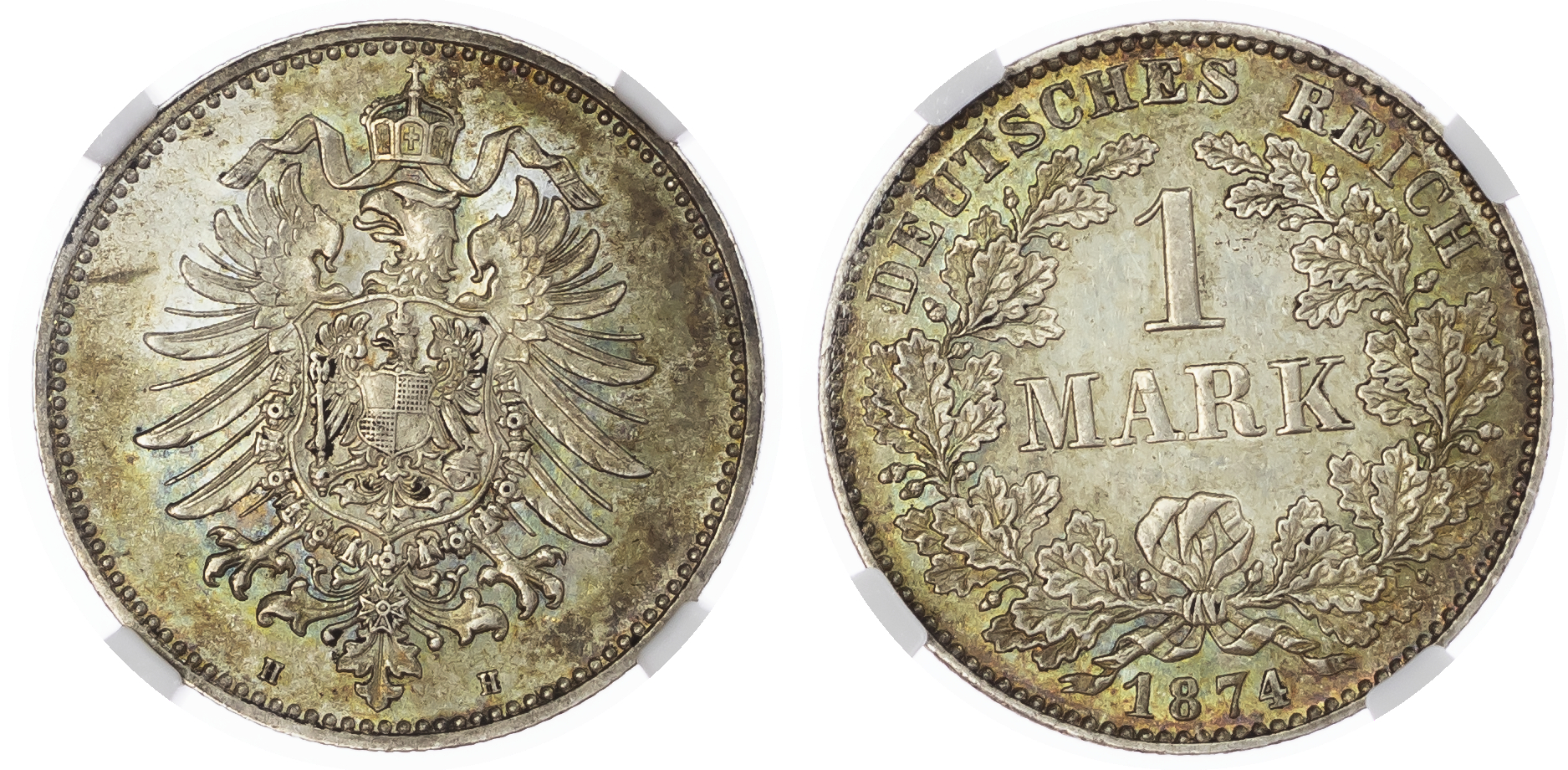 Germany, Empire. Wilhelm I AR 1 Mark. 1874H.