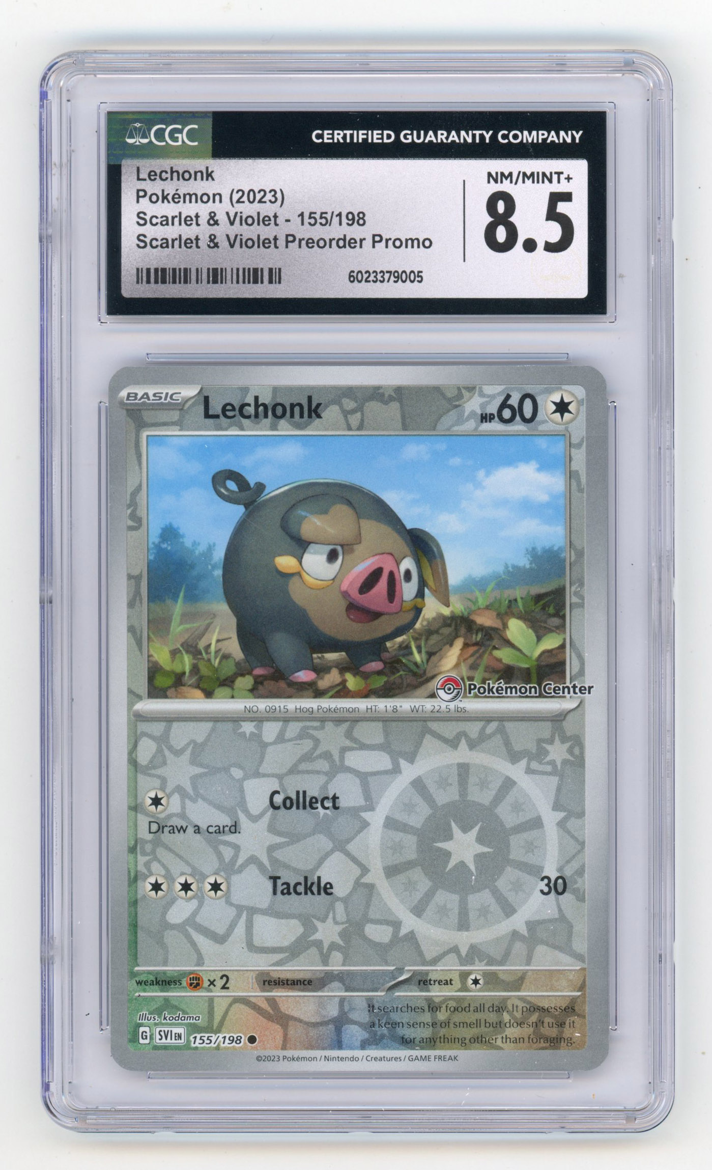 CGC 8.5 Lechonk Preorder Promo #155 Pokemon Center - S&V 2023