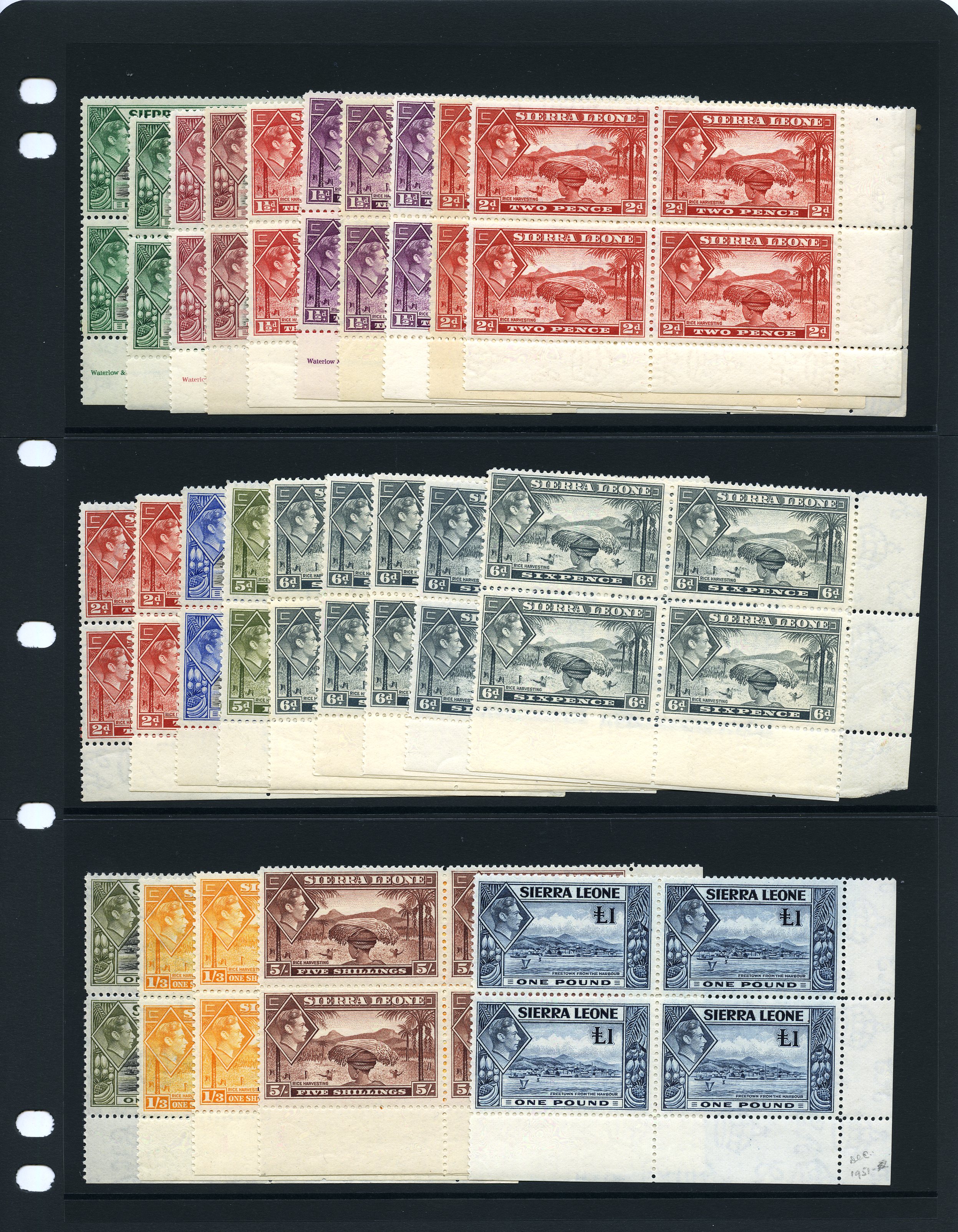1938-51 set Plate blocks, unmounted...