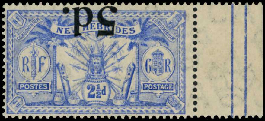 1924 5d on 2½d ultramarine, ERROR...