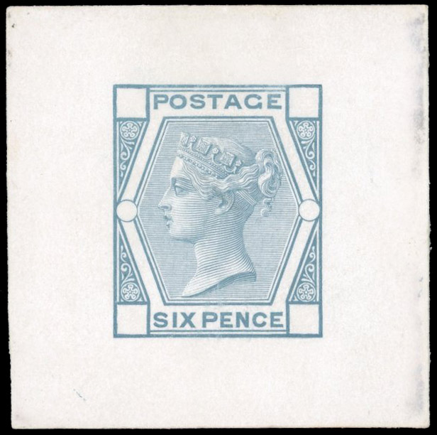 Great Britain 1873-80 6d die proof printed in greenish-grey SG 147var