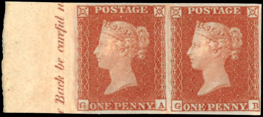 GB SG 8 1841 1d red-brown Plate 131 pair mint