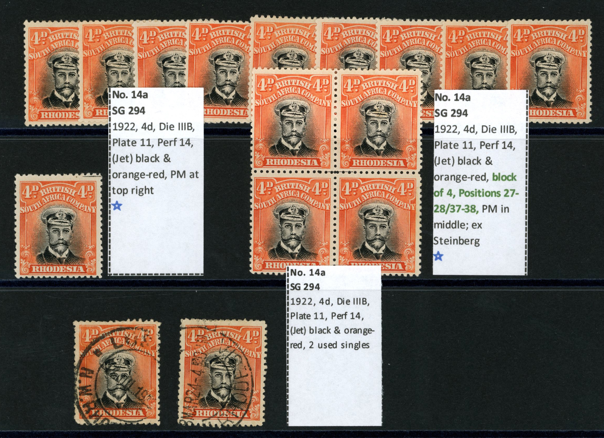 1922-3 4d Head Die IIIB, white paper, perf...