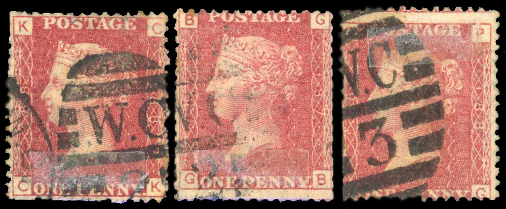 C.1876. Country Milk Company London, unofficial underprints. Three used examples