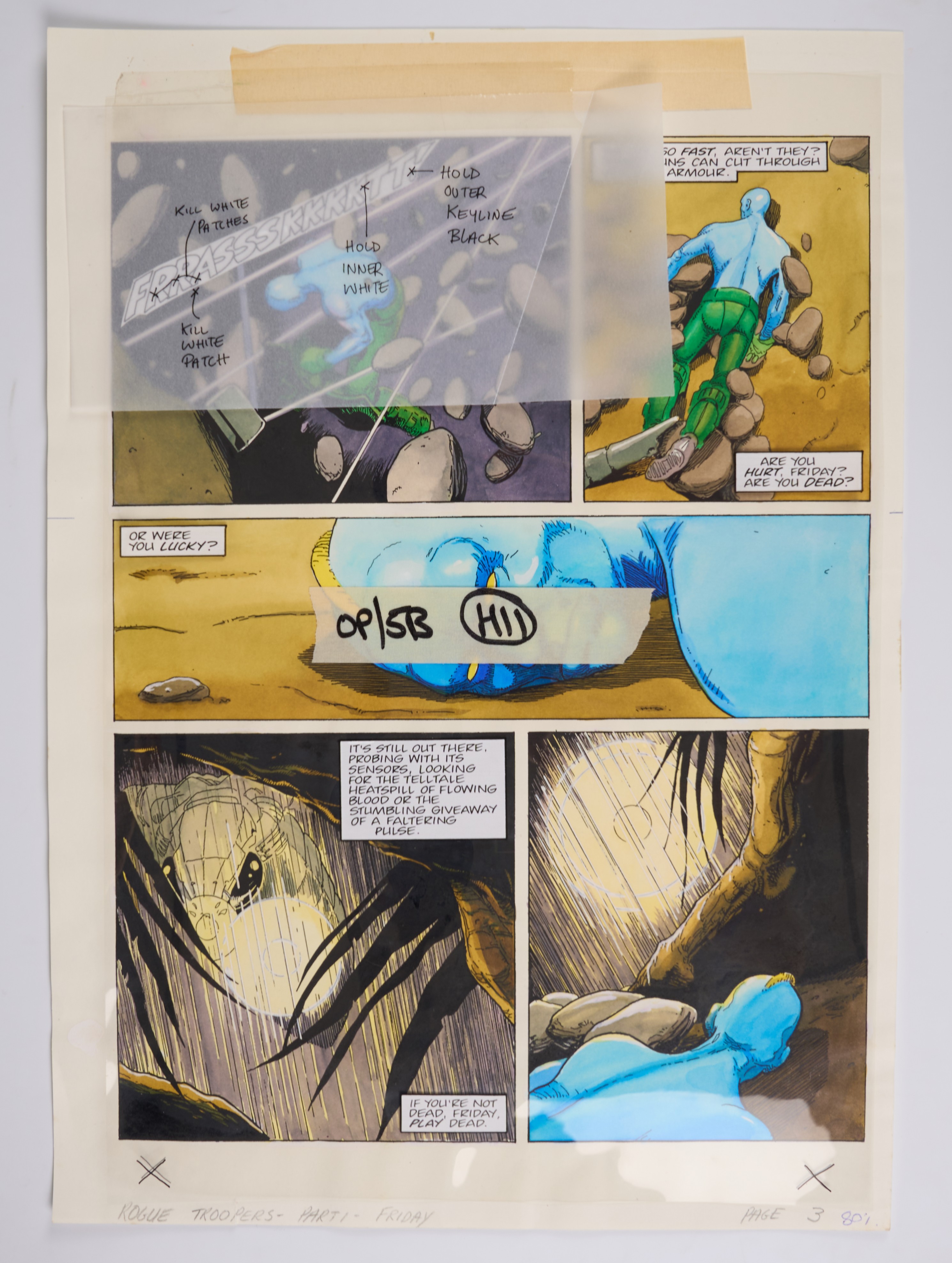 Alex Ronald 2000 AD Prog #1014 & #1022 Rogue Troopers Rogue Trooper Friday Colour Story Pages (Fleetway, 1996) Total 4