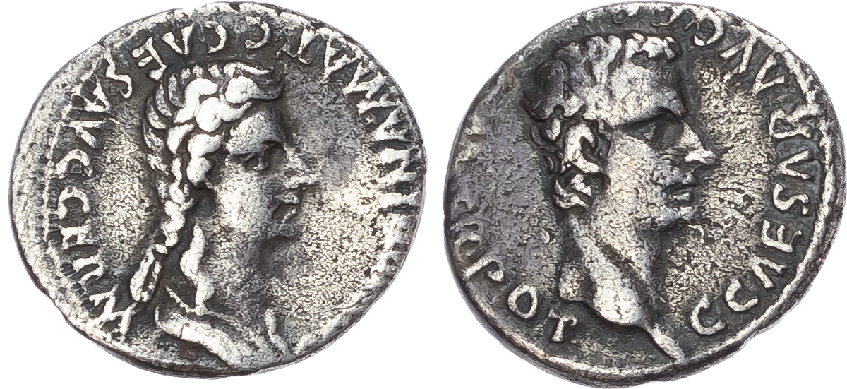 Caligula (AD 37-41) AR Denarius, Lugdunum, AD 40, 3.57g.