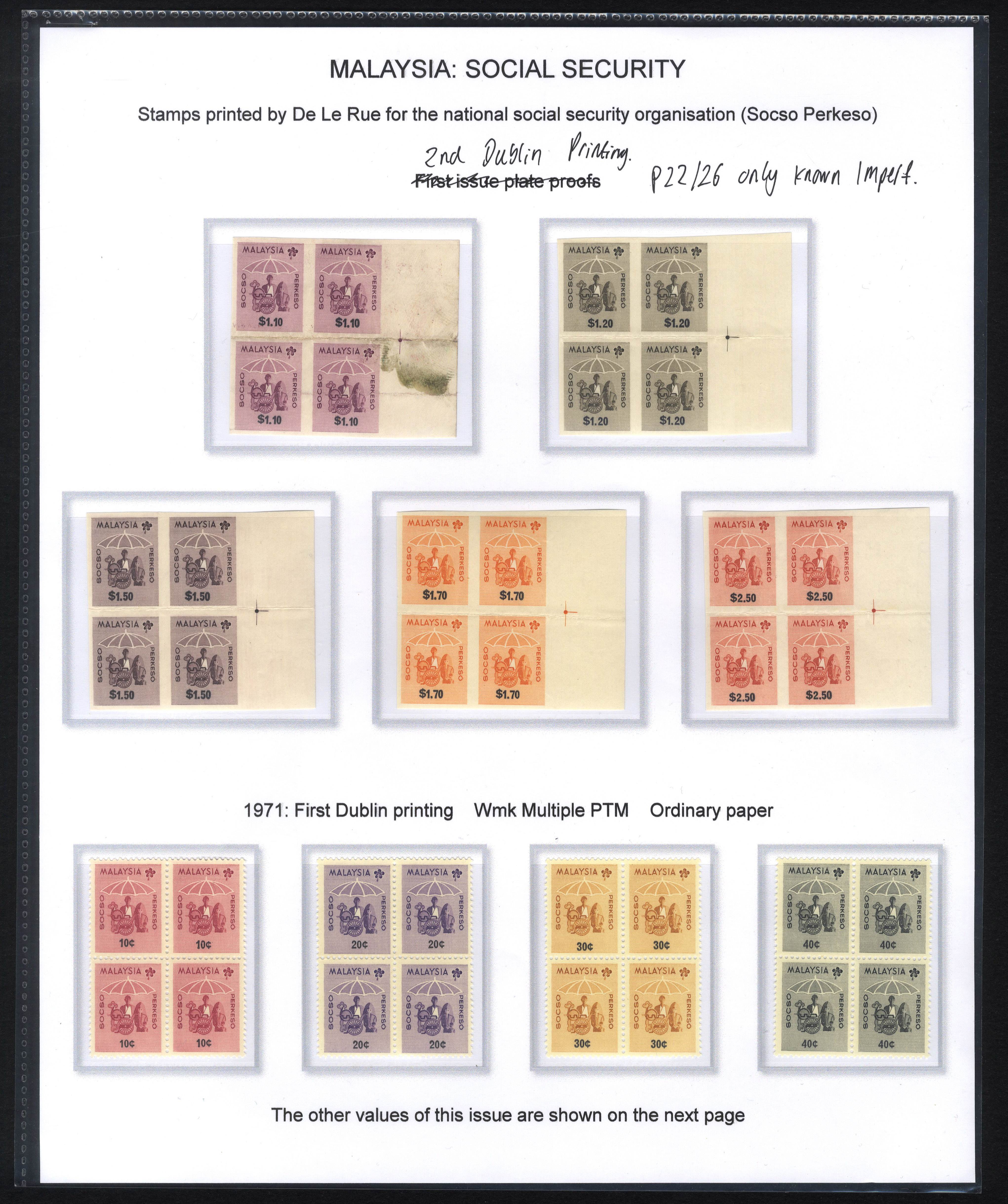 Malaysia Social Security 1971-7 collection