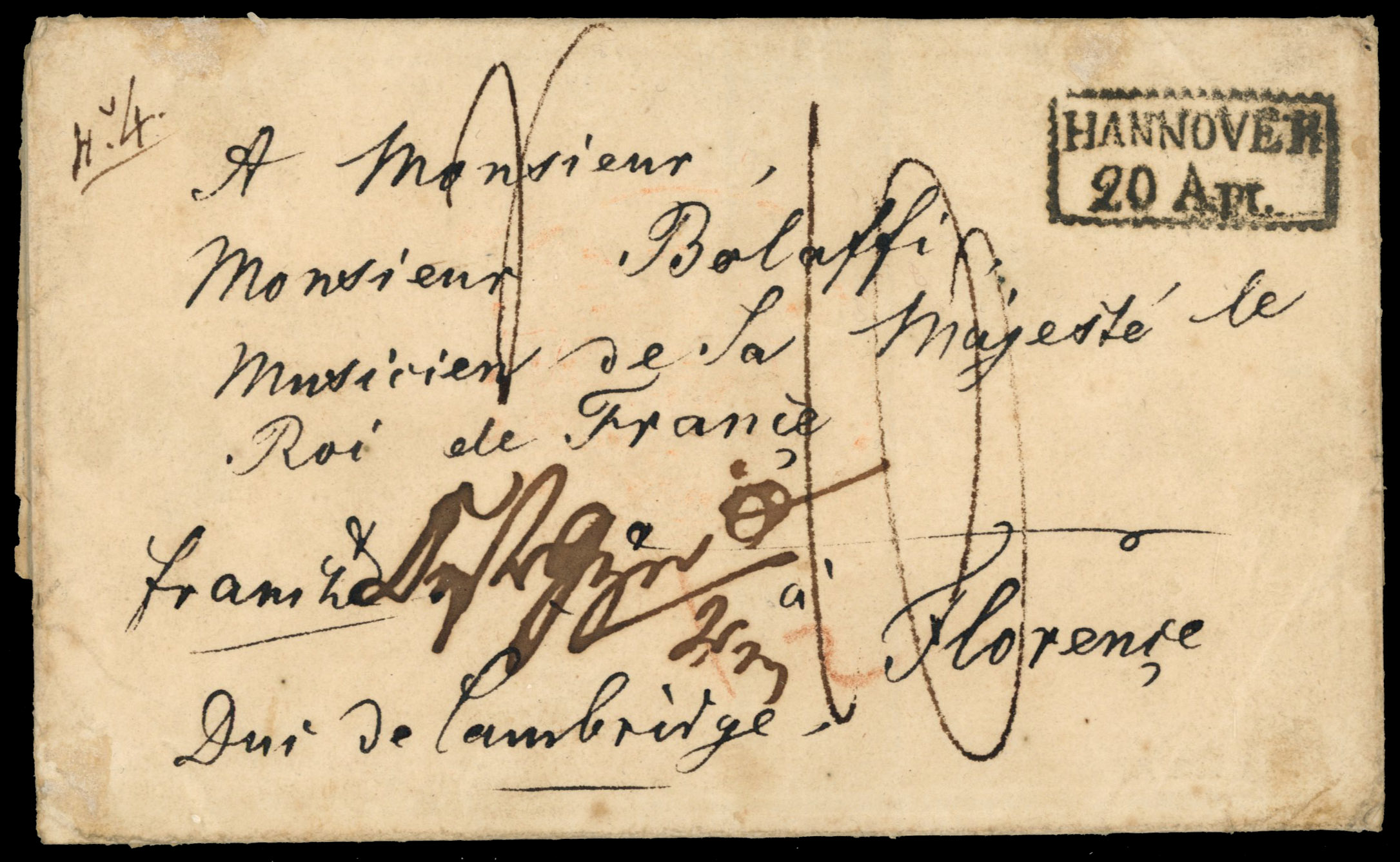 Germany Hannover 1821 Royal Hanoverian cover to Florence