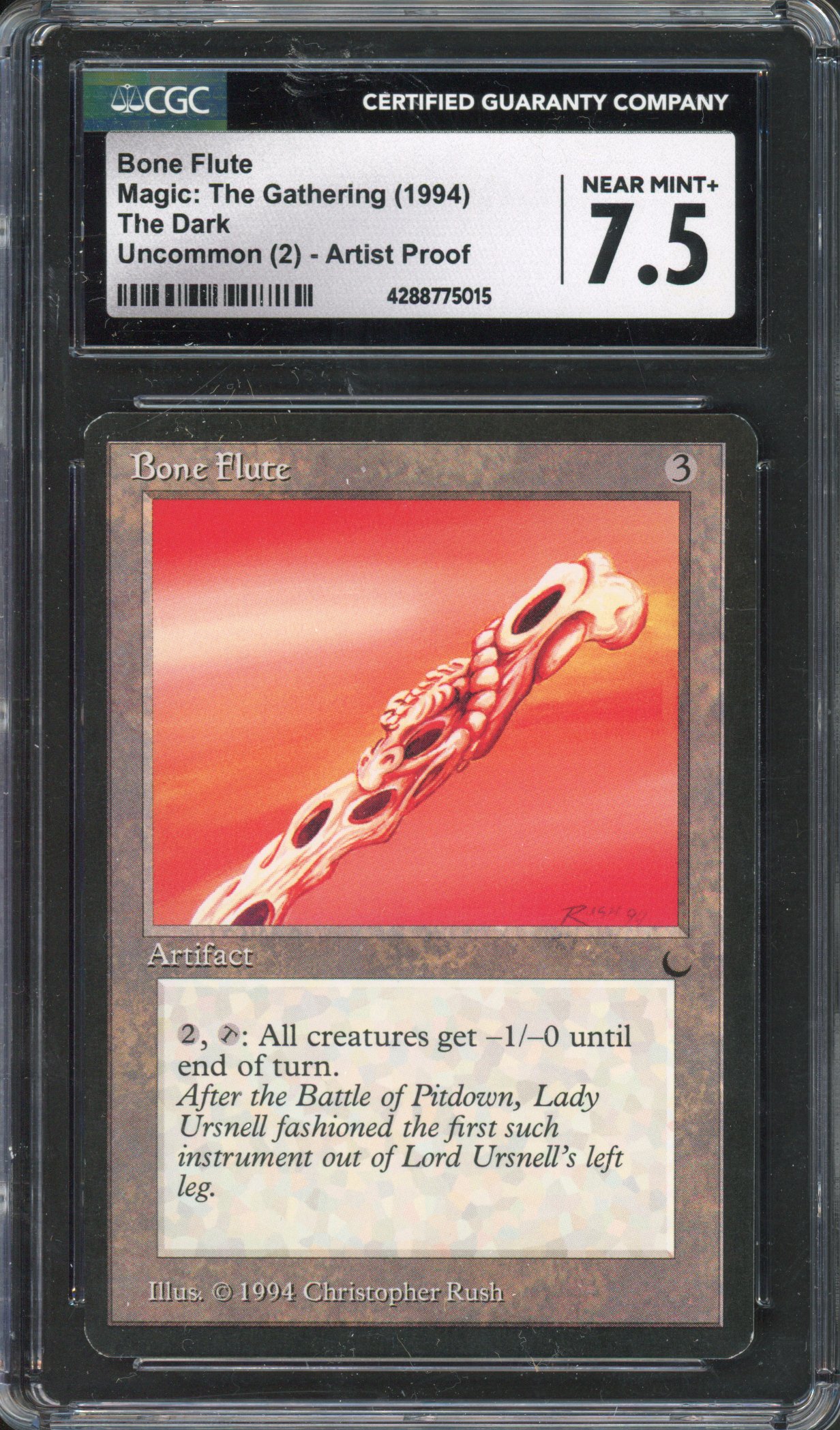 Magic: The Gathering - Bone Flute Artist Proof - The Dark - CGC 7.5
