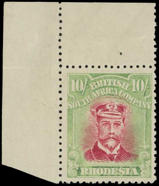 1922-3 10/- Head Die IIIB, perf 14. Top...