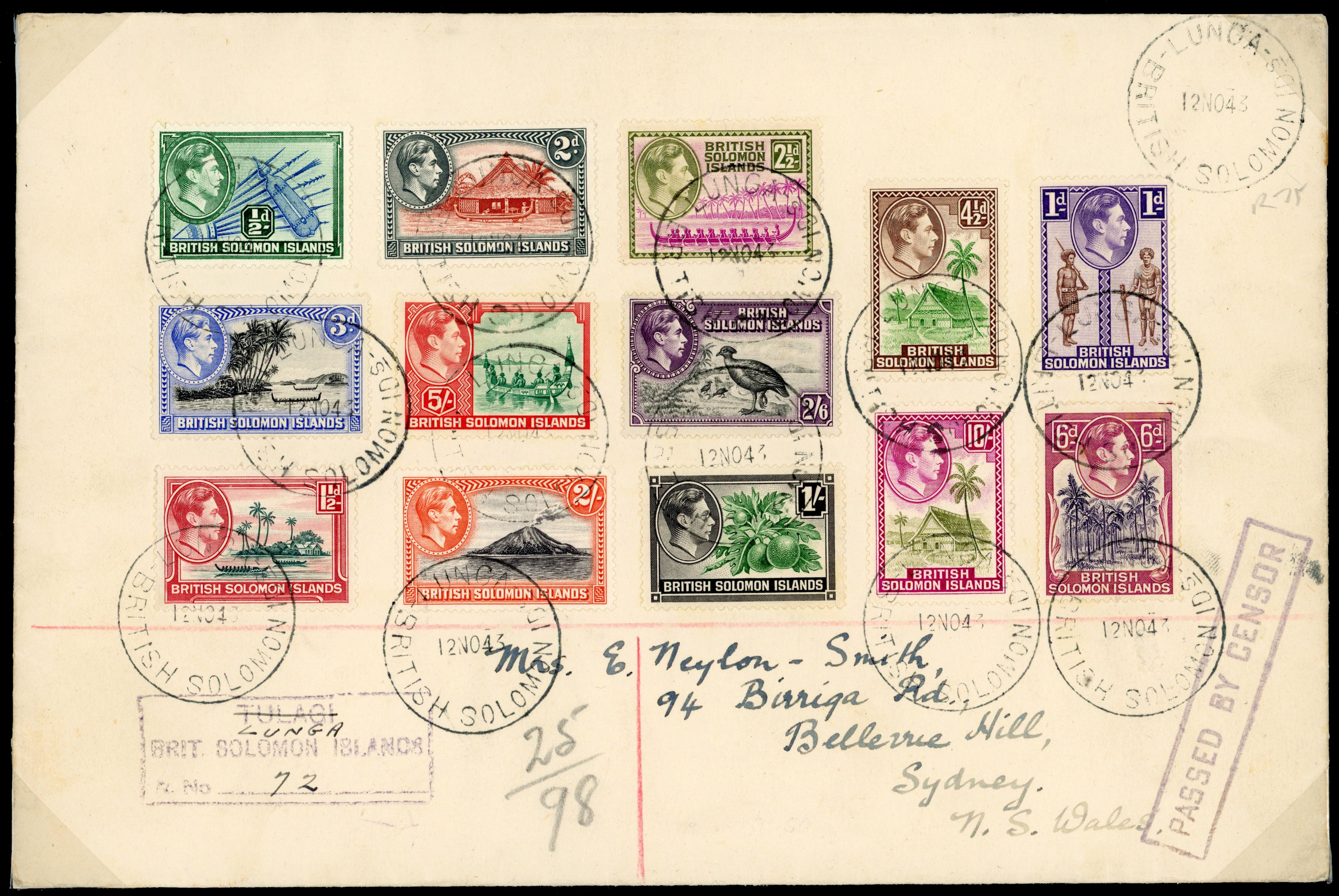 Solomon Islands set to 5/- on cover