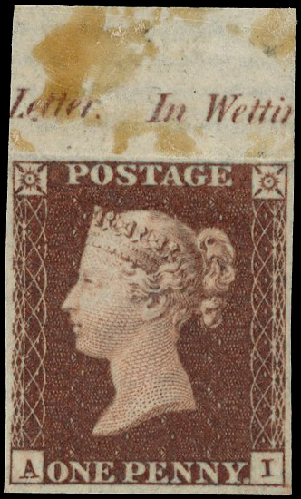 1849-50 1d red-brown, Die I, Alphabet I, Plate 98 (AI)