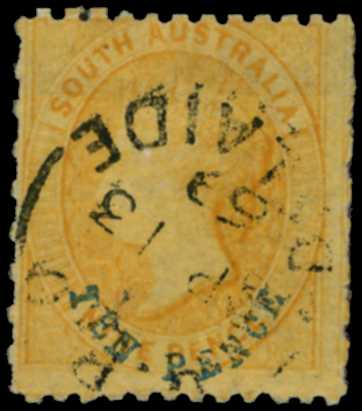 1867-70 10d on 9d yellow, perf 11½-12½...