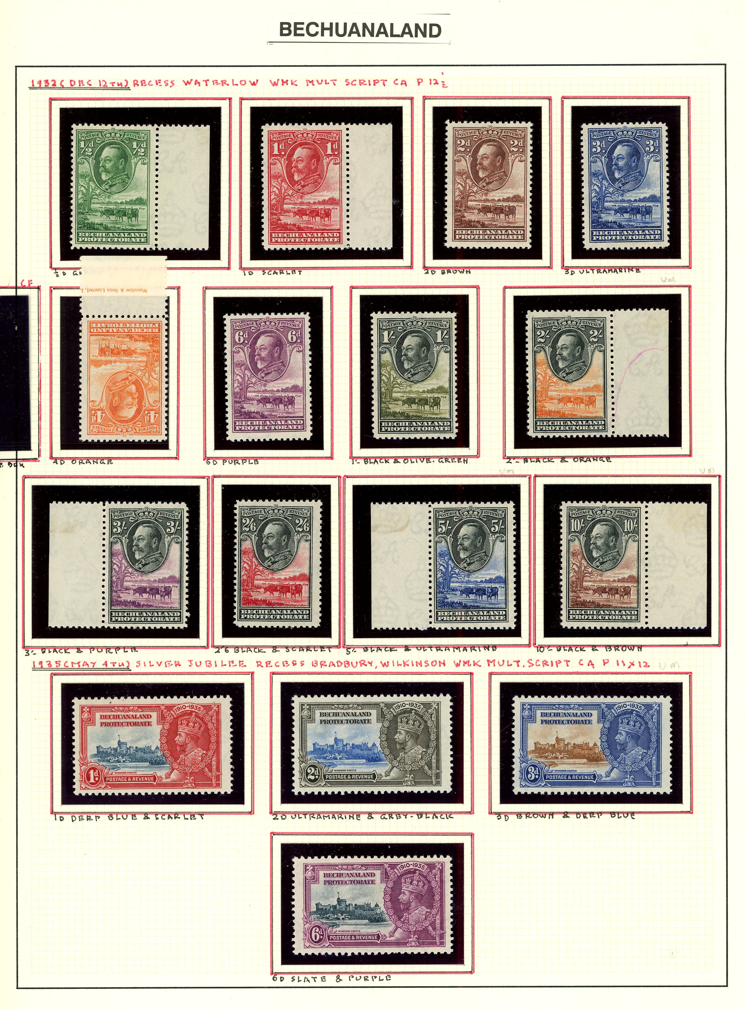 1933-49 mint collection (177) on leaves. 1933...