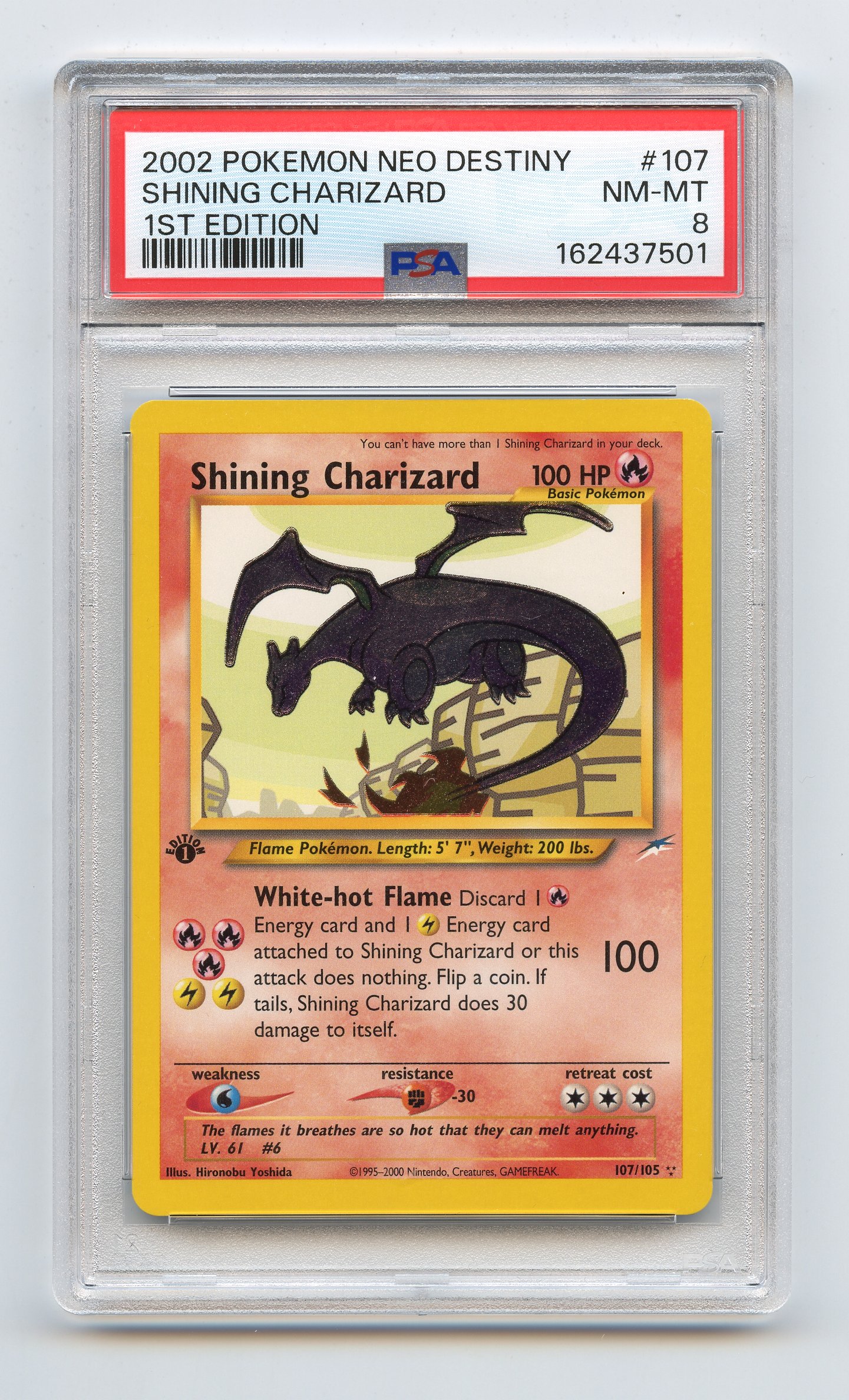 PSA 8 Shining Charizard #107 1st Edition Holo Neo Destiny