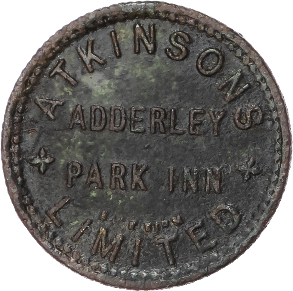 Lot of 3 coins - Warks . Leamington Spa, Augusta Place, Willoughby Arms 1½d. 26mm., Good VF; West Mids. Adderley Park...