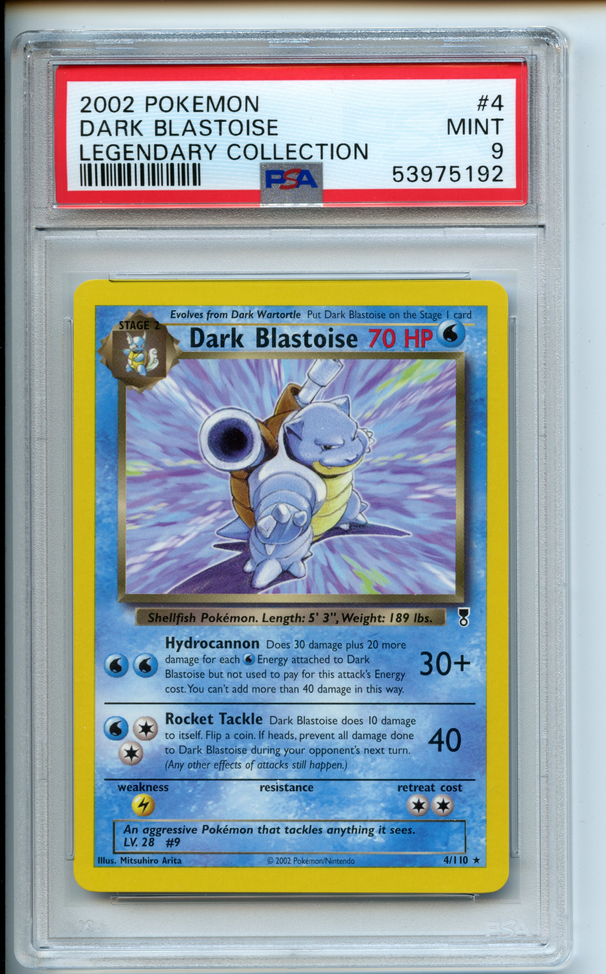 Pokémon TCG - Dark Blastoise - Non-Holo Legendary Collection - PSA 9