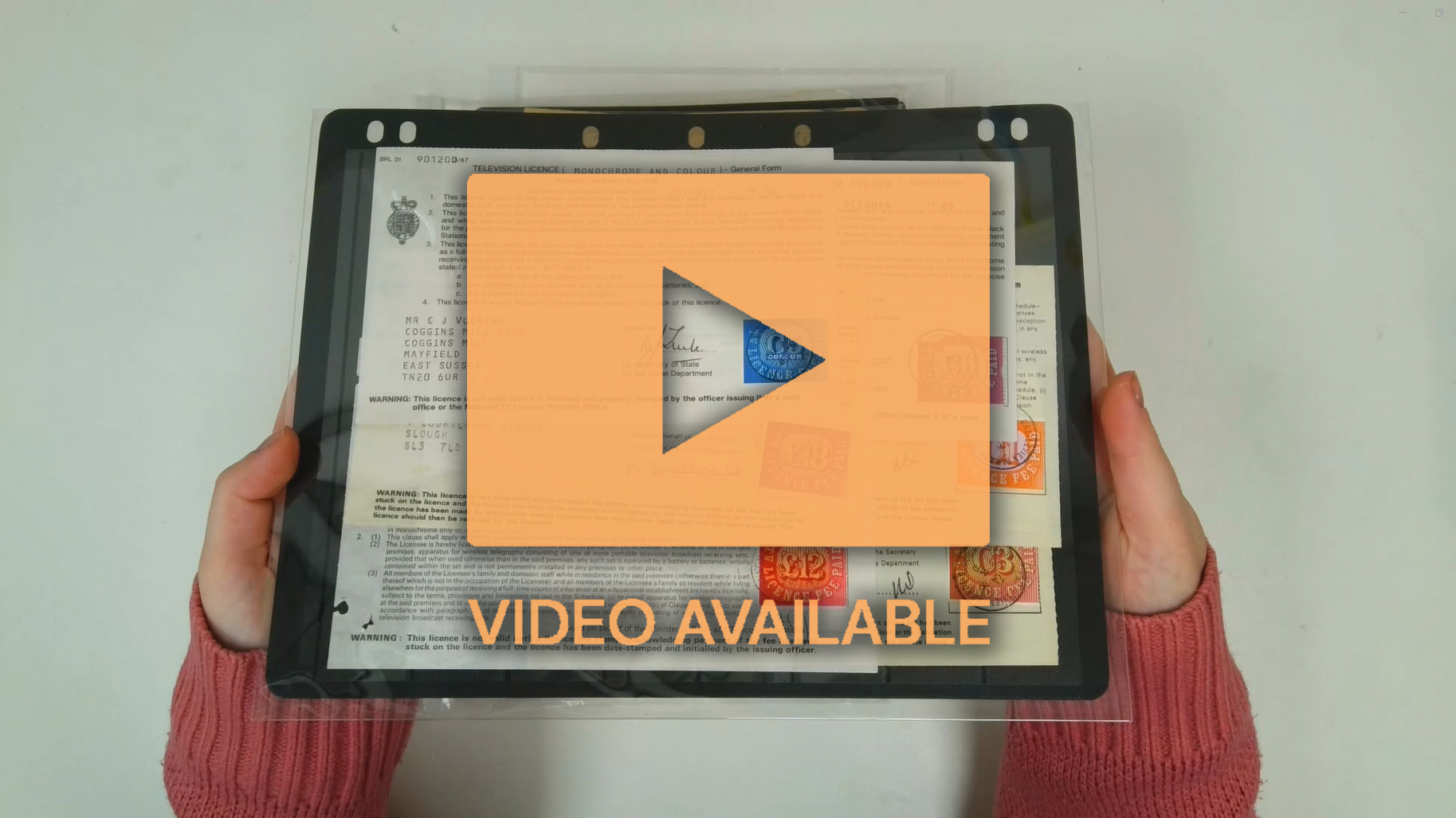 TV Licenses: 20th C. extensive collection in large stock book and folder