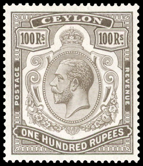 Ceylon 1921-32 100r brownish grey