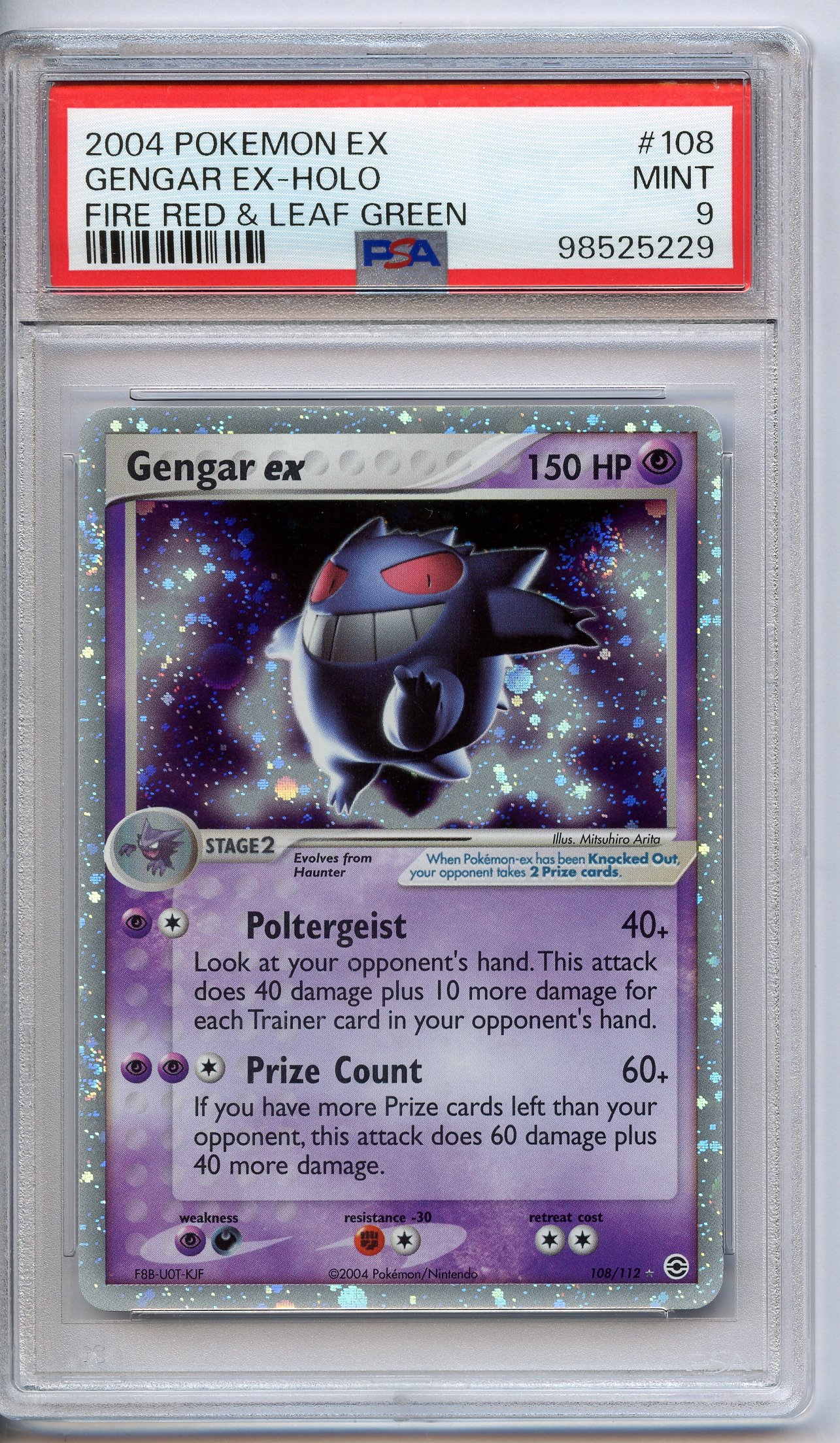 PSA 9 Gengar ex Holo #108 - Fire Red & Leaf Green 2004