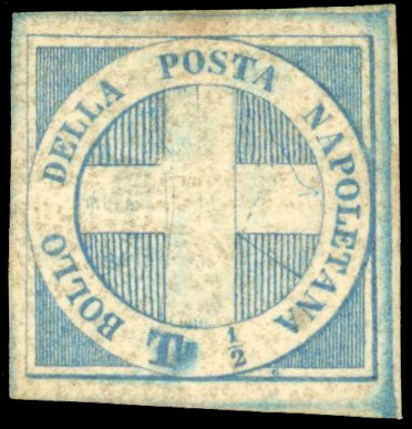 Italy: Naples 1860 ½t Savoy Cross unused
