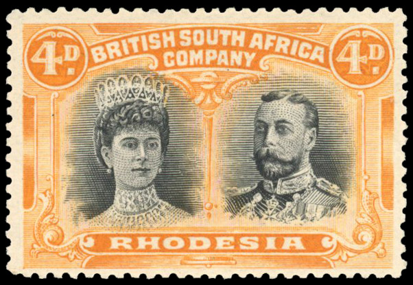 † 4d grey-black and orange RSC A, position 15 mint