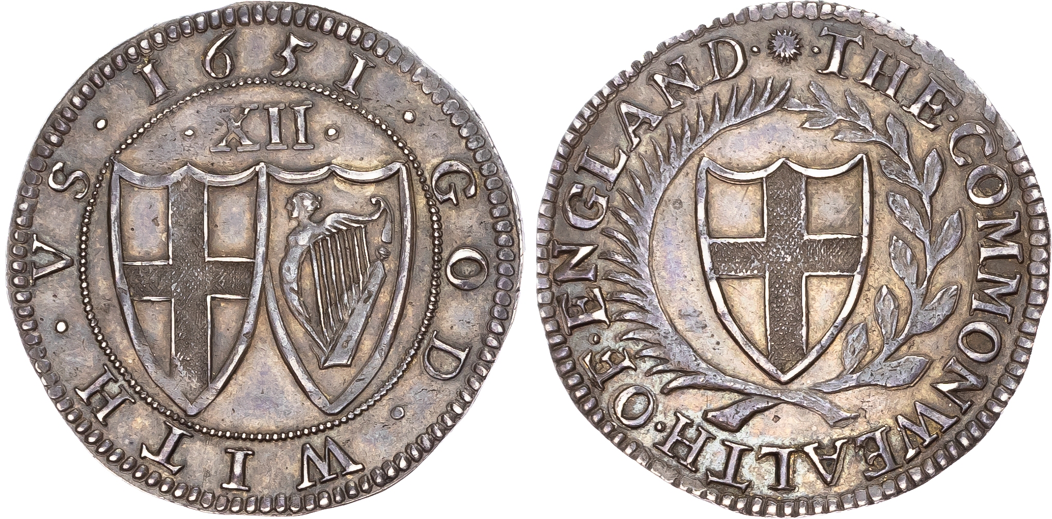 Commonwealth (1649-1660). 1651. Silver 'Fine Work' Shilling