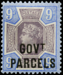 Great Britain 1888 9d Dull purple and blue (Govt. Parcels). Very fine unused o.g. example. Ex Michael Astley Colle…